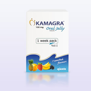 Schachtel mit 7 Packungen von Kamagra Oral Jelly